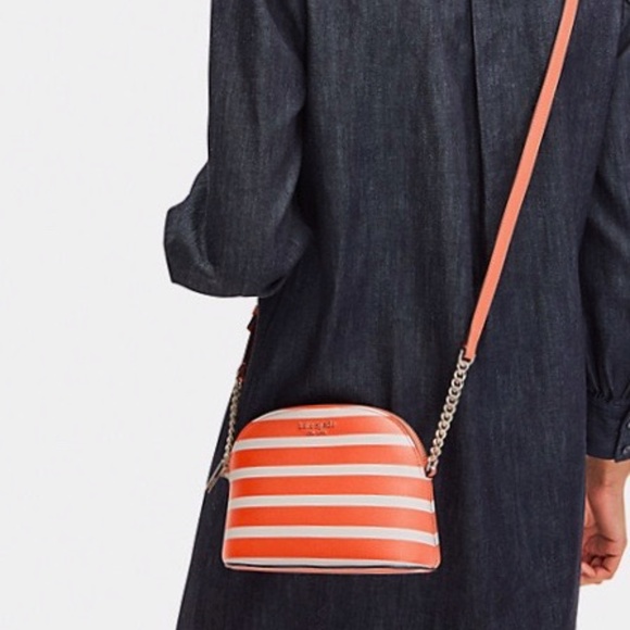Kate Spade NEW Spencer Stripe Small Dome Crossbody Bag - Picture 2 of 8